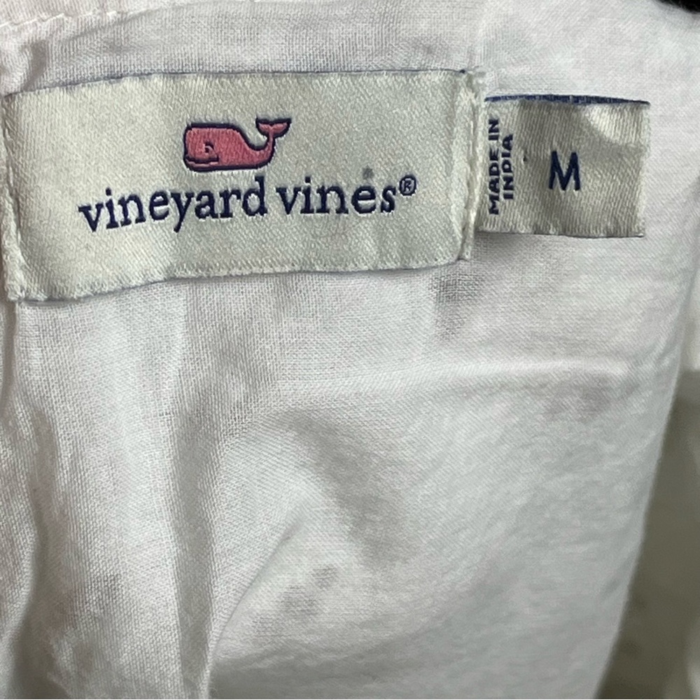 Vineyard Vines White Eyelet Cottagecore Coastal 3/4 Bell Sleeves Scalloped — M - Picture 9 of 10